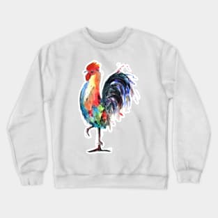 Colorful Rooster Standing Proud Crewneck Sweatshirt